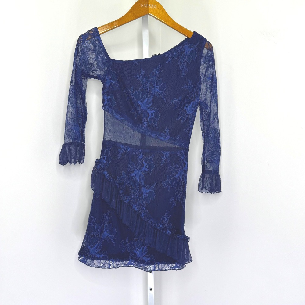 Lovers + Friends Oriana Navy Blue Lace Mini Dress Size XS